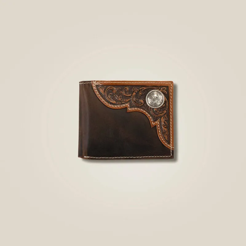 Filigree corner bifold wallet