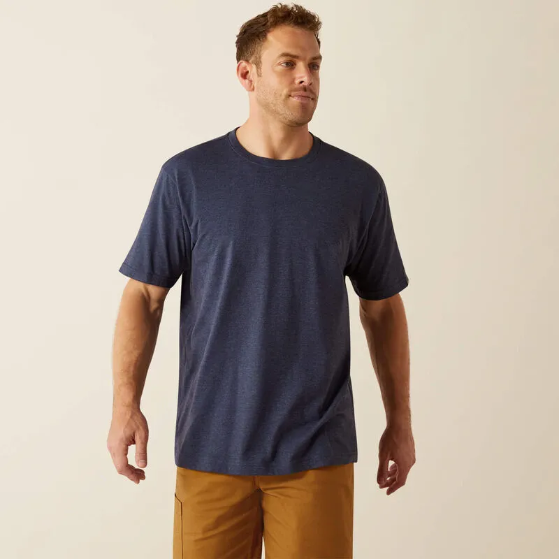 Ariat Mens Rebar Cotton Strong Standard T-Shirt IN NAVY HEATHER