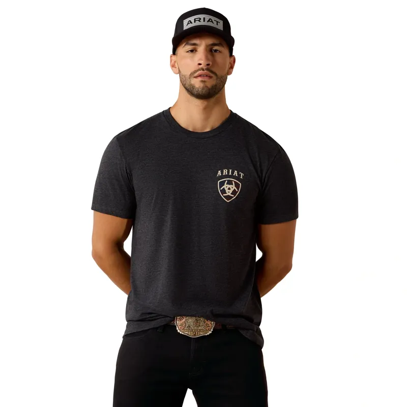 Ariat American Bison Men's Classic Fit T-Shirt in Charcoal Heather-1