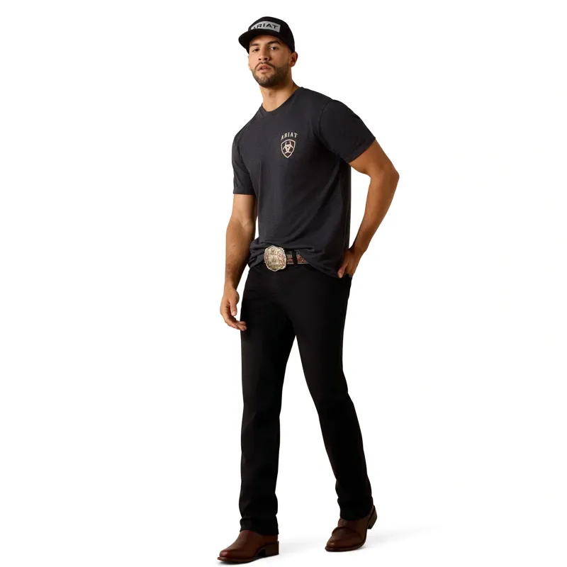 Ariat American Bison Men's Classic Fit T-Shirt in Charcoal Heather-5