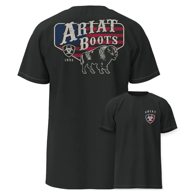 Ariat American Bison Men's Classic Fit T-Shirt in Charcoal Heather