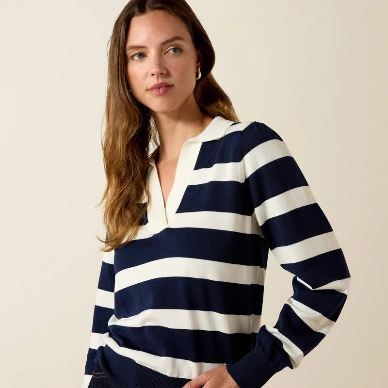 Ariat Langsett Sweater in Navy Stripe-2