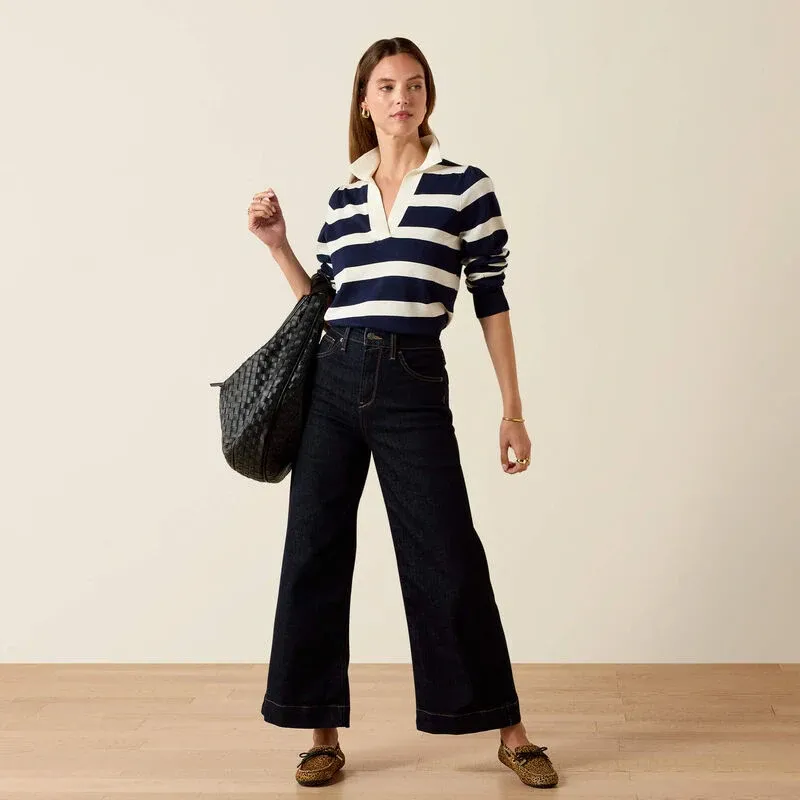 Ariat Langsett Sweater in Navy Stripe-3