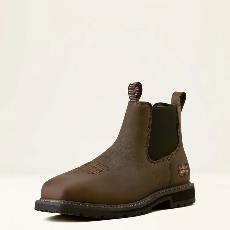 Ariat GroundRancher Chelsea  Wide Square Toe Steel Toe Work Boot