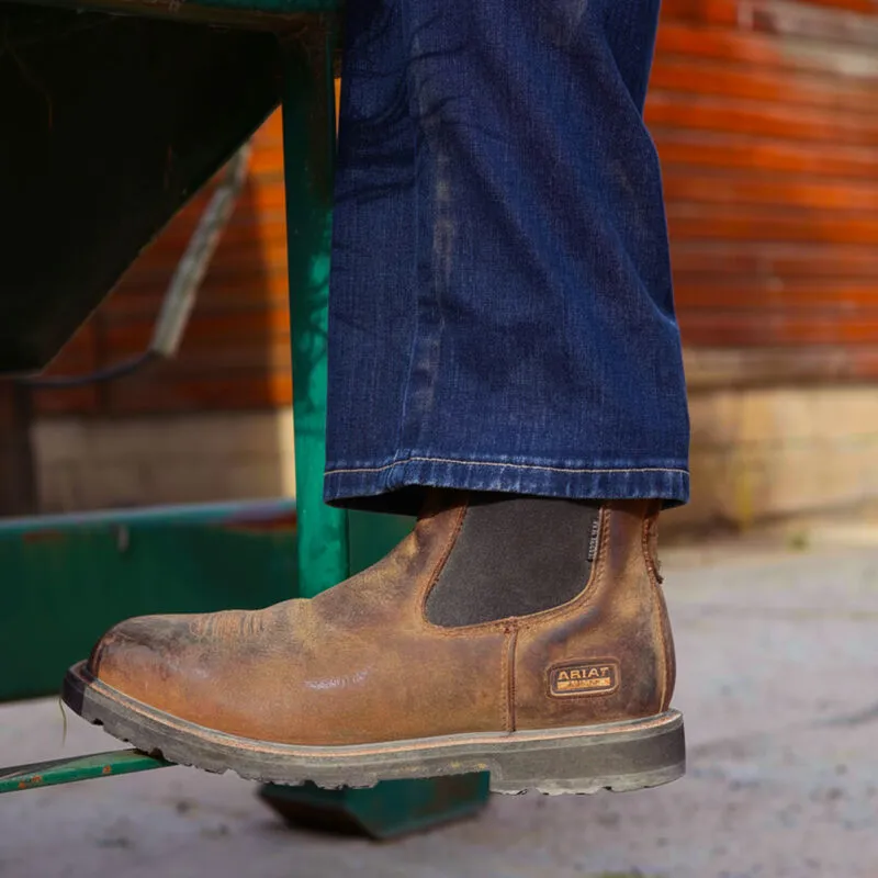 Ariat GroundRancher Chelsea  Wide Square Toe Steel Toe Work Boot-1