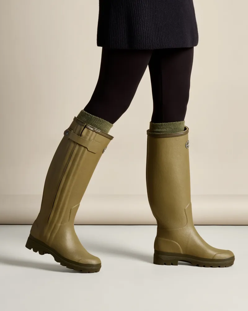 Le Chameau Women's Chasseur Leather Lined Wellington Boot-9