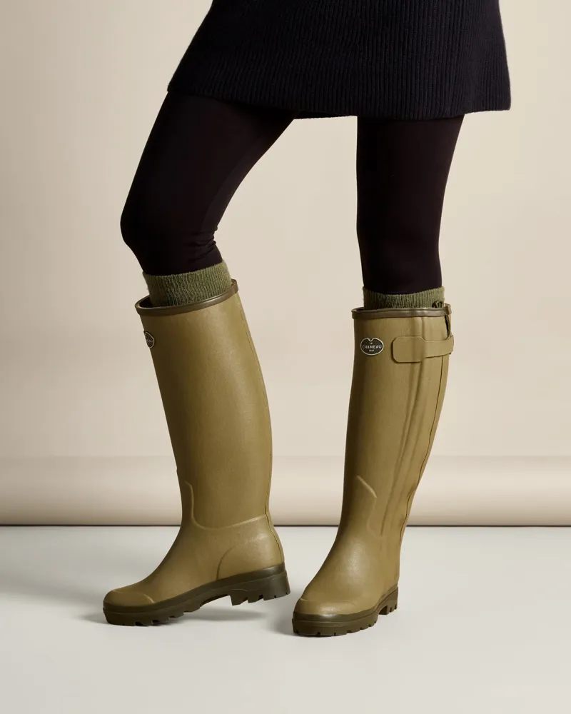 Le Chameau Women's Chasseur Leather Lined Wellington Boot-8