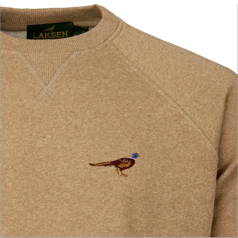 Laksen True Pheasant Logo Sweatshirt in Camel Melange-1