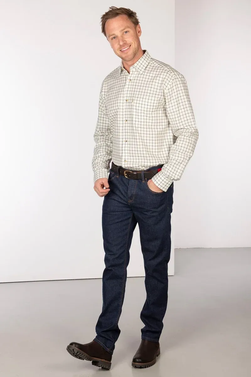 Rydale Men's Country Shirt Lockington in Green/Navy-5