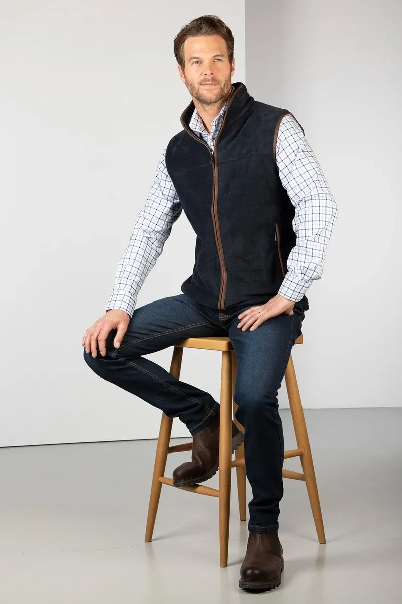 Rydale Men's Premium Fleece Waistcoat in Huggate Ink-4