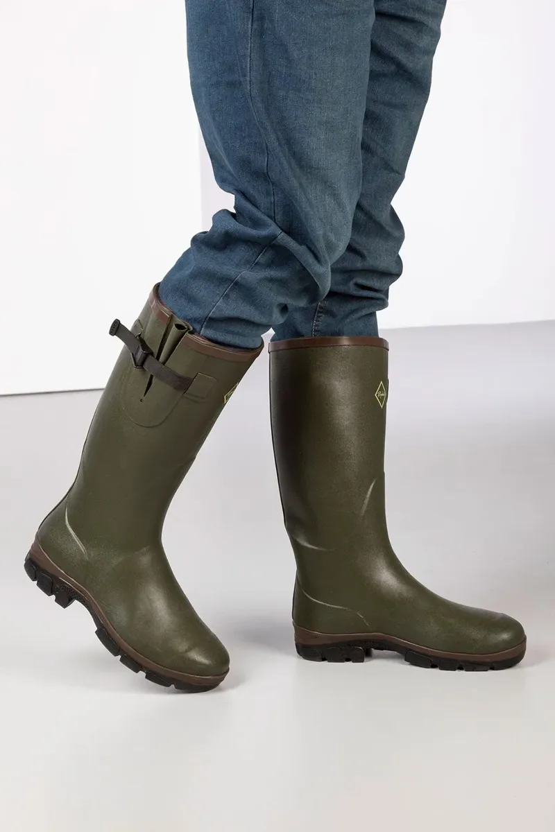Rydale Men's Neoprene Lined Wellington Boots in Lisset Olive-6