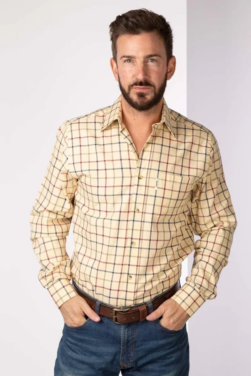 Rydale Men's Ebberston Country Checked Shirt in Sand