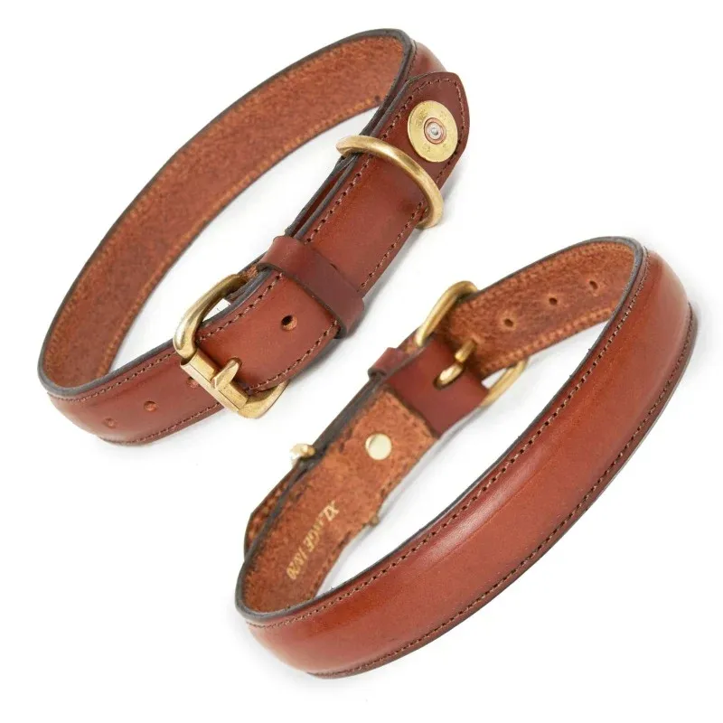 Hicks and Hides Laverton Multi Field Dog Collar in Cognac