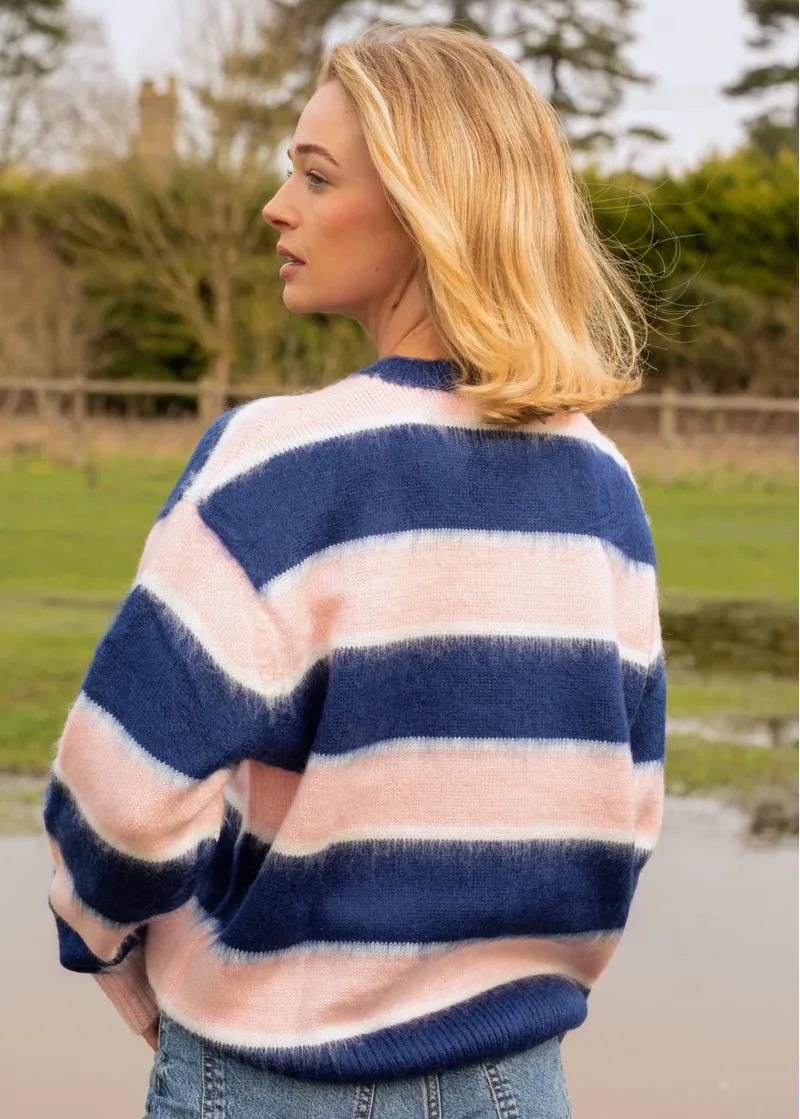 Cotswold Fox Bourton Knit Crewneck Jumper in Pink-3