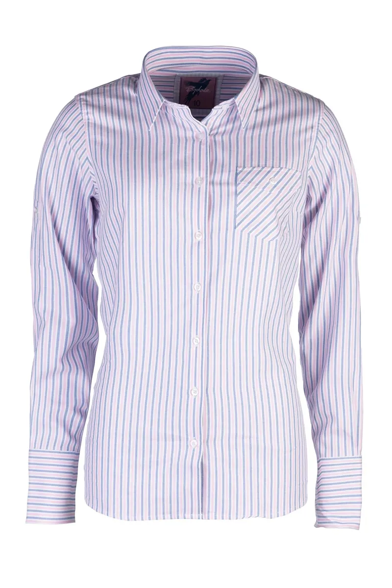 Rydale Ladies Striped Shirt Matilda in Pink Stripe-8