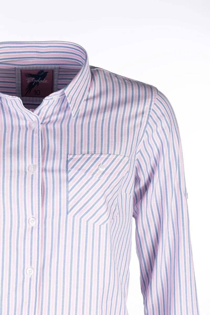 Rydale Ladies Striped Shirt Matilda in Pink Stripe-10