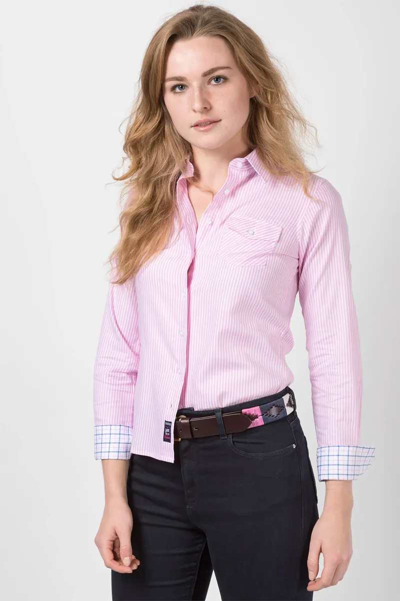 Rydale Ladies Striped Shirt Matilda in Pink Stripe-4