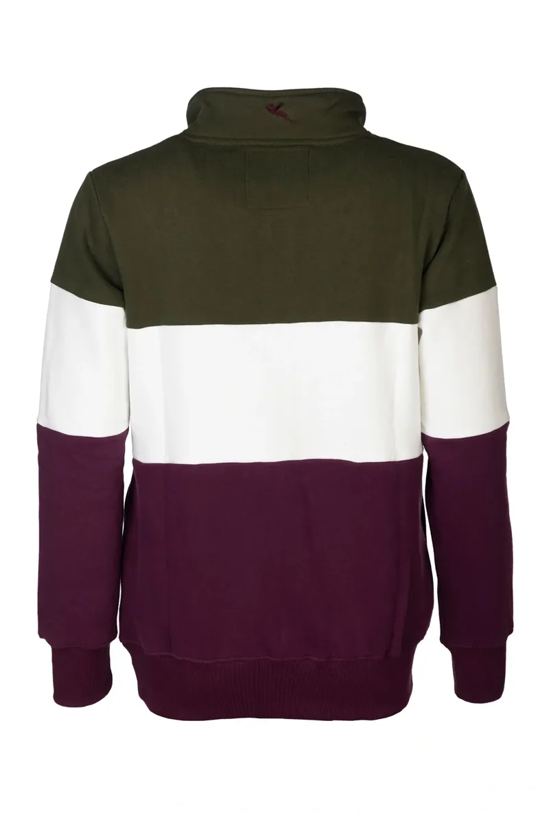 Rydale Ladies Sweatshirt Byland Cow in Olive/White/Berry-1