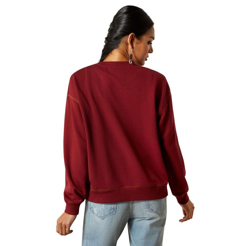 Ariat Women's Lasso Sweatshirt in Cabernet-1