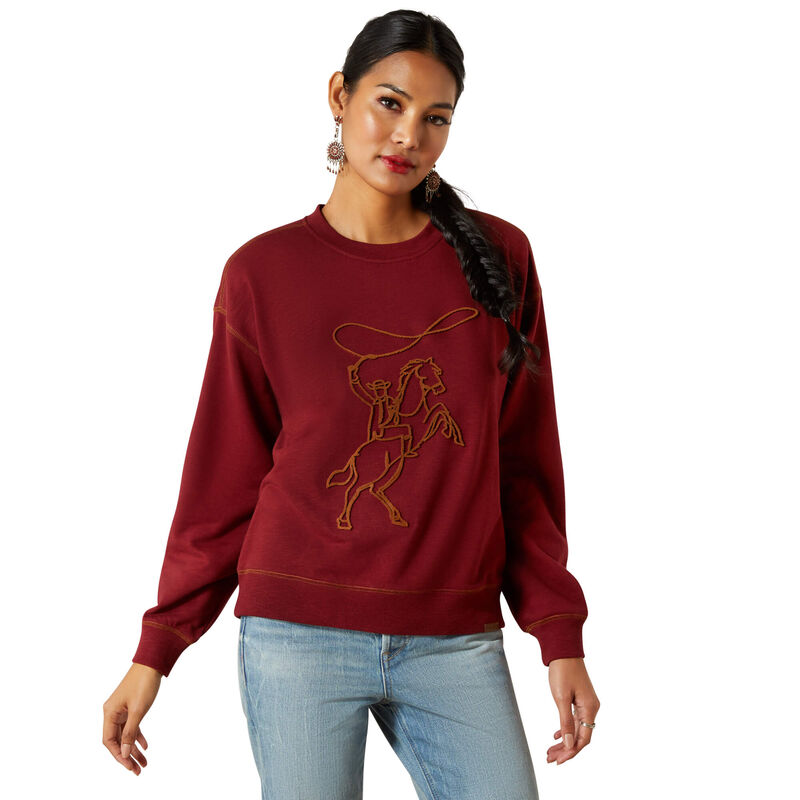 Ariat Women's Lasso Sweatshirt in Cabernet