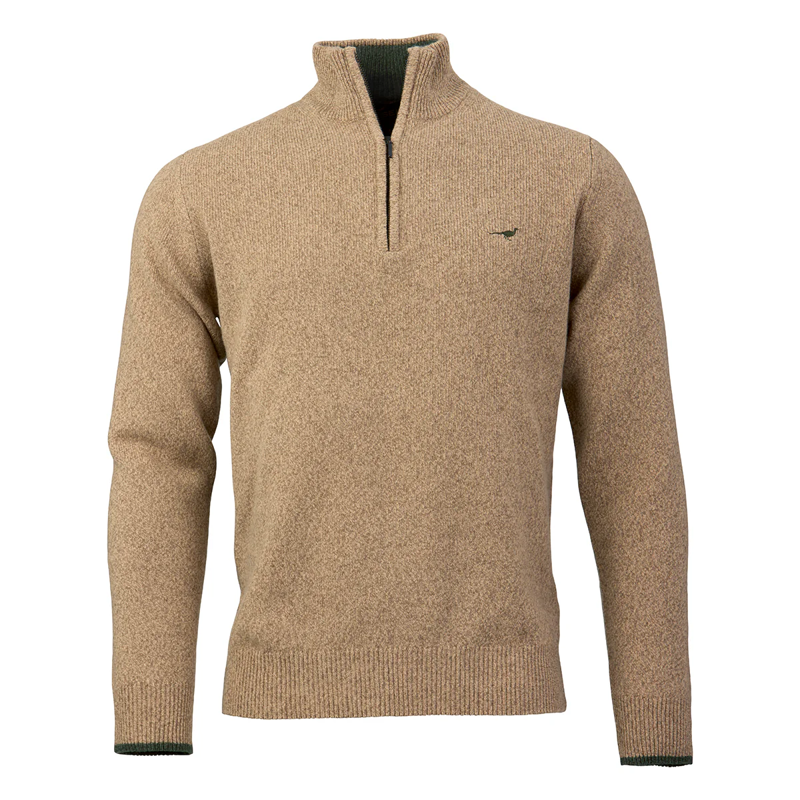 Laksen Brompton 1/4 Zip Sweater in Camel
