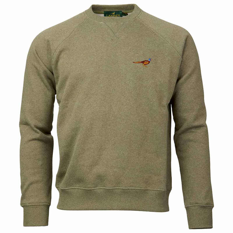 Laksen True Pheasant Logo Sweatshirt in Olive Melange
